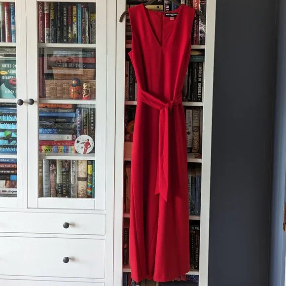 Karl Lagerfeld Pants Jumpsuits Karl Lagerfeld Red Belted